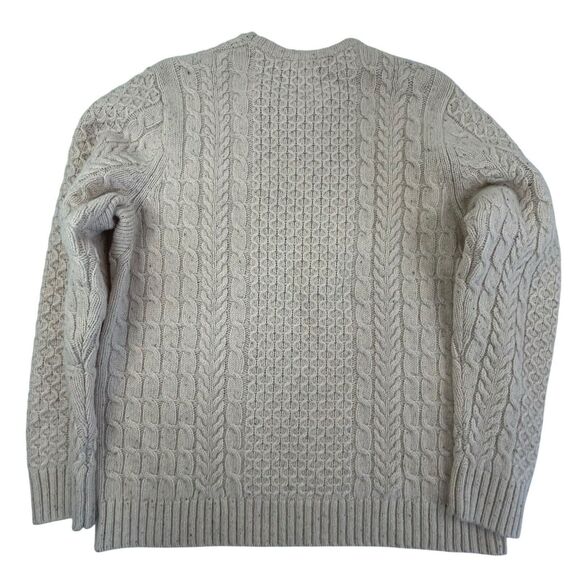 Duluth Trading Co Cream Cable Knit Crewneck Sweater - Picture 2 of 8